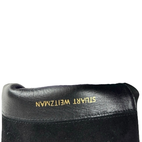 STUART WEITZMAN 5050 YULIANA 60MM BLACK SUEDE LEATHER STRETCH KNEE HIGH BOOTS - Picture 13 of 15